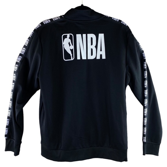 NBA Track Style Full Zip Black Jacket Sz Medium‎ - Picture 2 of 8